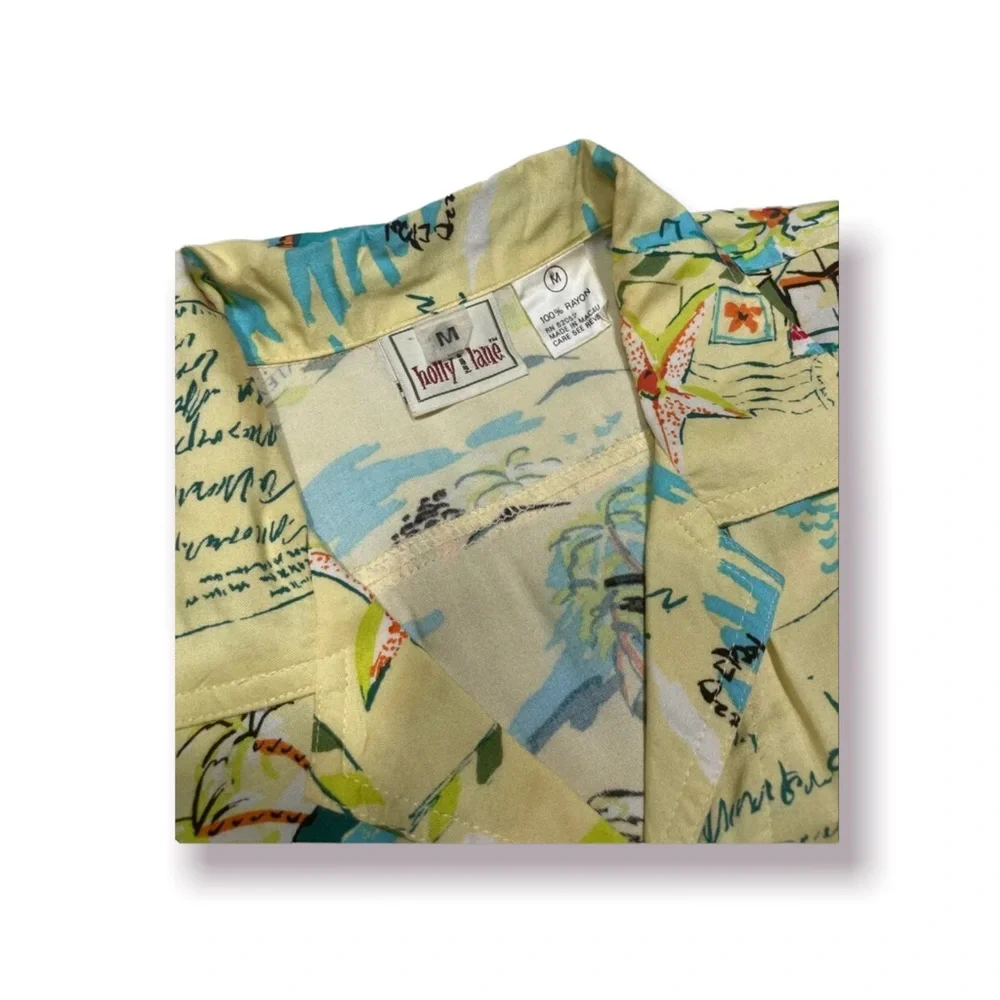 Holly Lane‎ Fairycore Matching Outfit Bohochic Hawaiian Beach Vacation Print Set